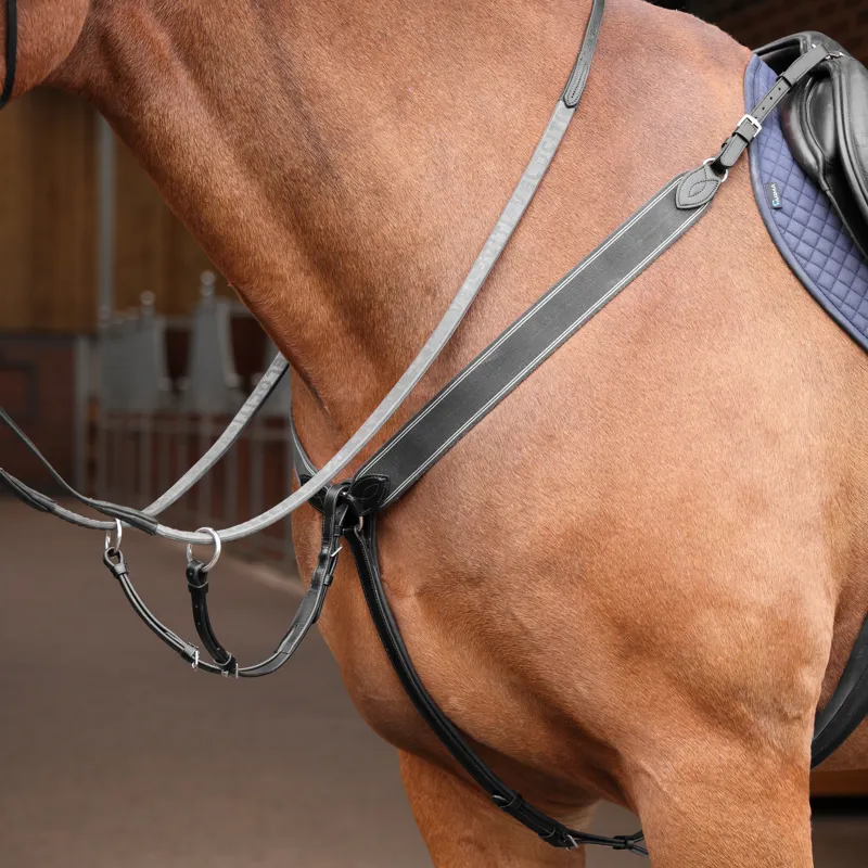 Shires Lusso Three Point Elastic Breastplate - Black