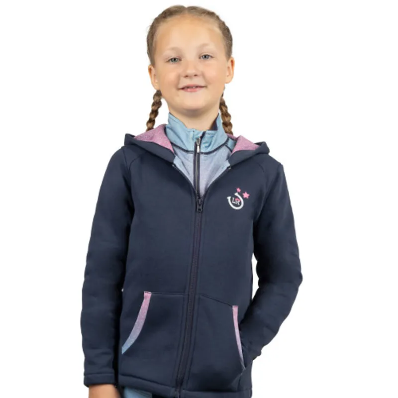 Lucky Star Zip Jacket By Little Rider - Navy/Pink