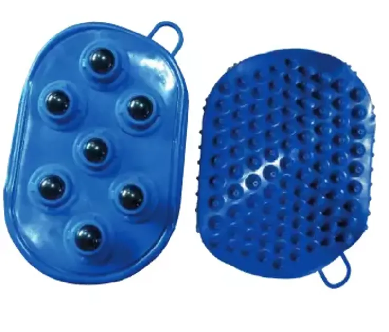  Hy Equestrian ProGroom Rubber Massage Mitt - Blue 