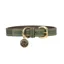 Benji and Flo Noble Suede Dog Collar - Green/Gold