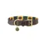 Benji and Flo Sublime Polo Leather Dog Collar - Green/Gold