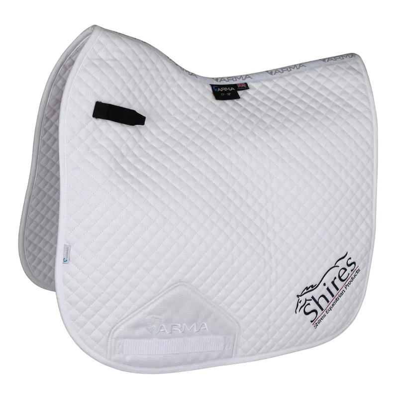 Shires Branded Dressage Saddlecloth - White