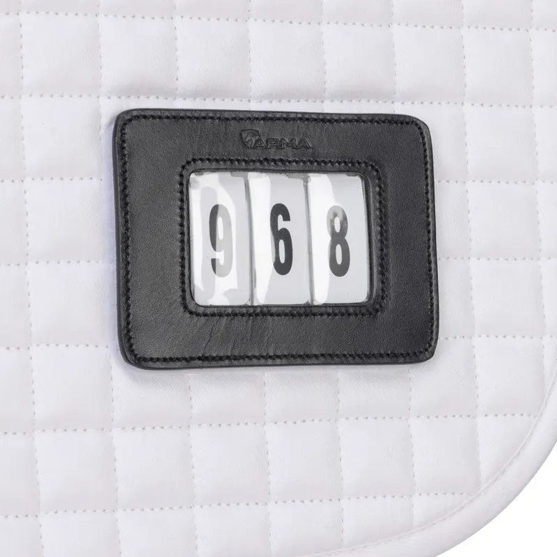 Shires ARMA Numbered Dressage Saddlecloth - White-1