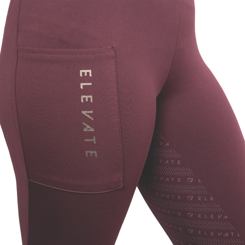 Hy Equestrian Elevate Allure Riding Tights - Berry-2