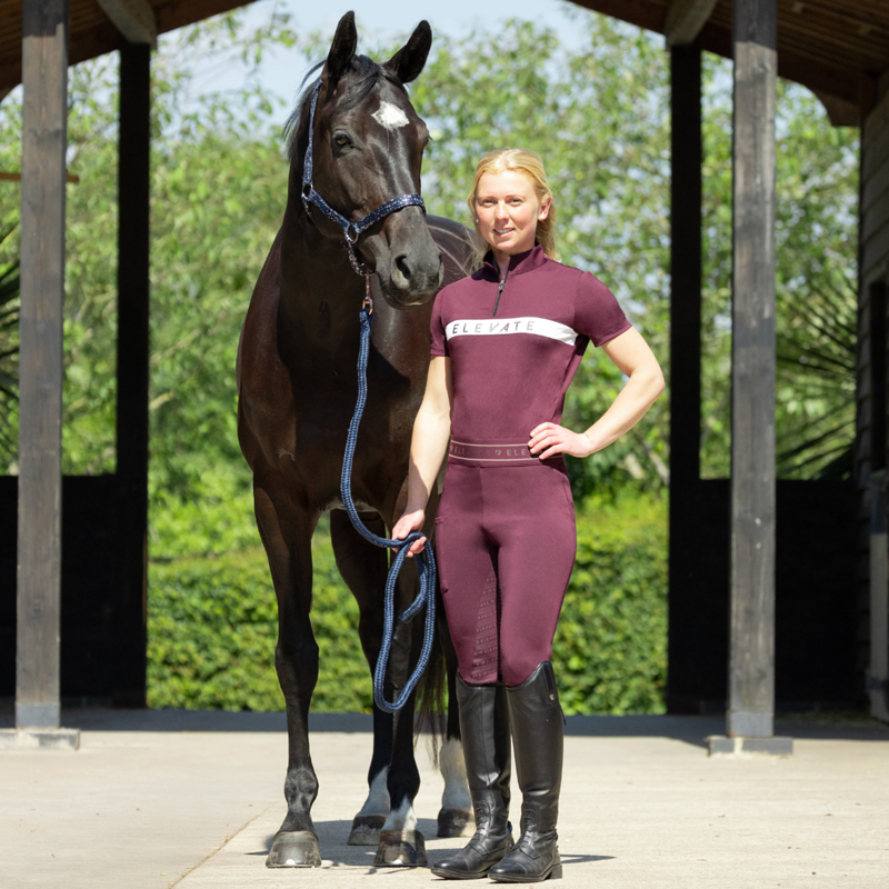 Hy Equestrian Elevate Allure Riding Tights - Berry-6
