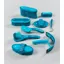 Premier Equine Soft-Touch Grooming 9 Pieces Kit Set - Med Blue/Peacock