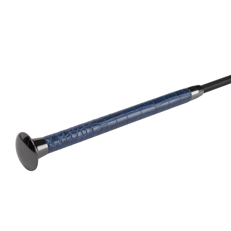 Shires Deluxe Schooling Whip - Navy - 110cm-1