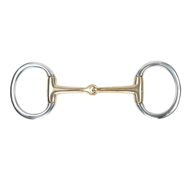 Shires Brass Alloy Flat Ring Jointed Eggbutt Snaffle Bit