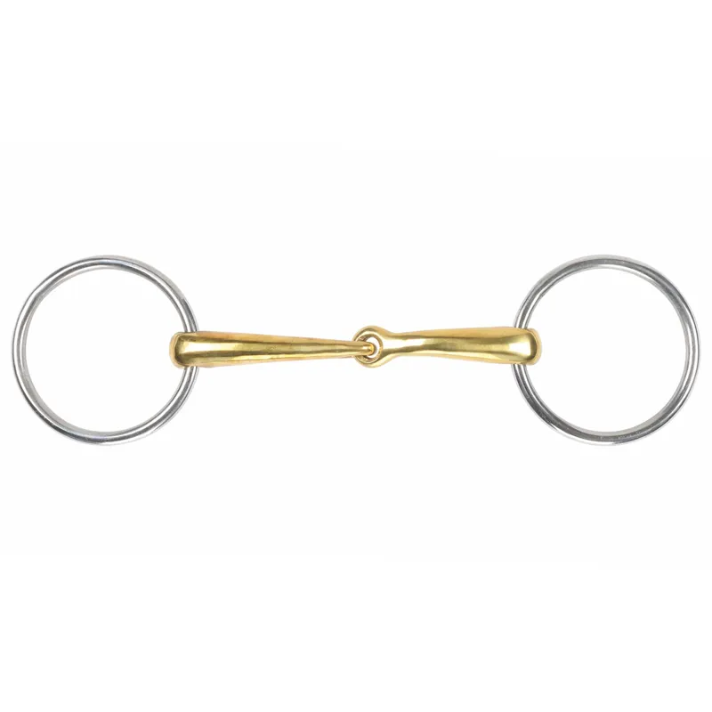 Shires Brass Alloy Curved Loose Ring Snaffle Bit