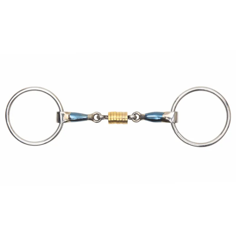 Shires Blue Sweet Iron Loose Ring with Roller Link Bit