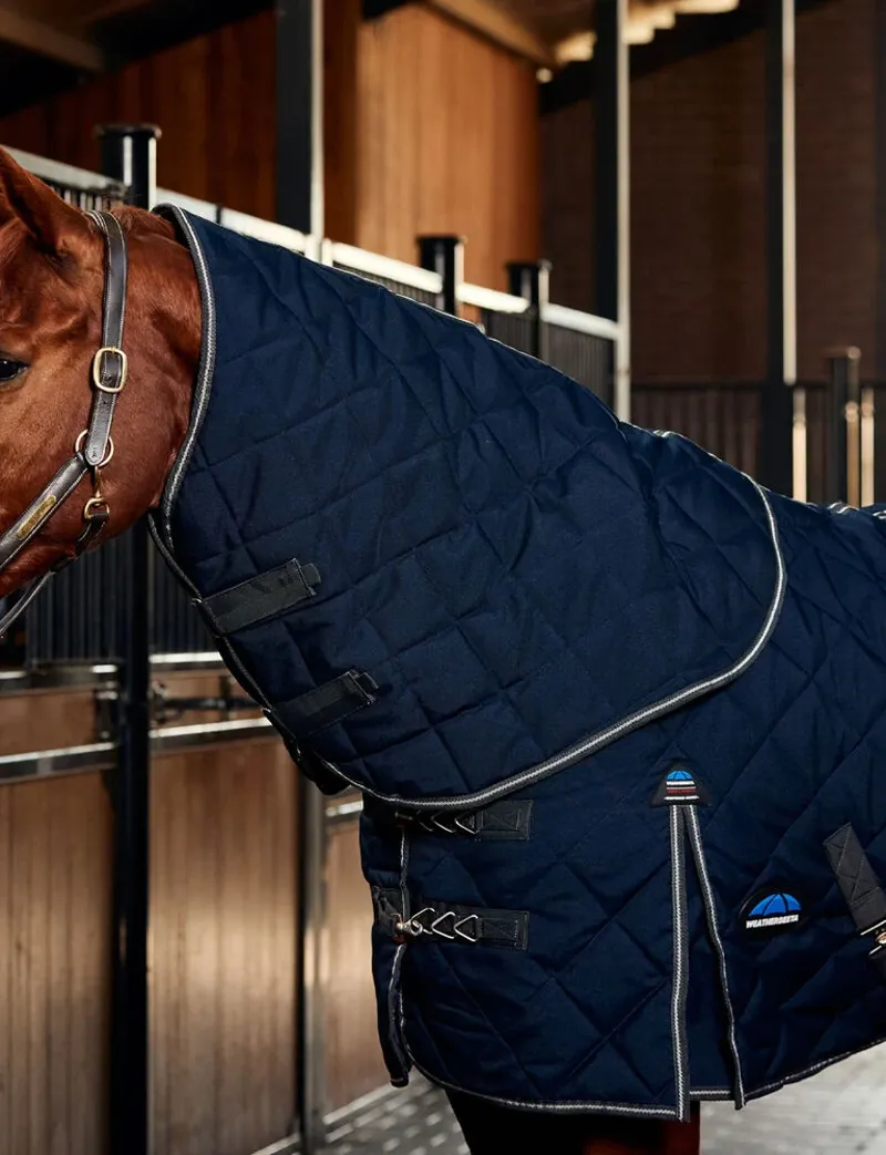 WeatherBeeta ComFiTec 1000D 220g Diamond Quilt Stable Rug Detach-A-Neck - Navy/Charcoal -1