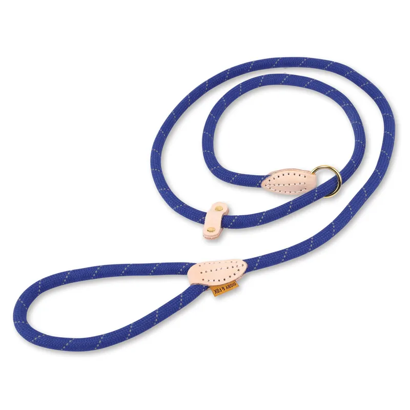 Shires Digby and Fox Reflective Slip Dog Lead - Navy