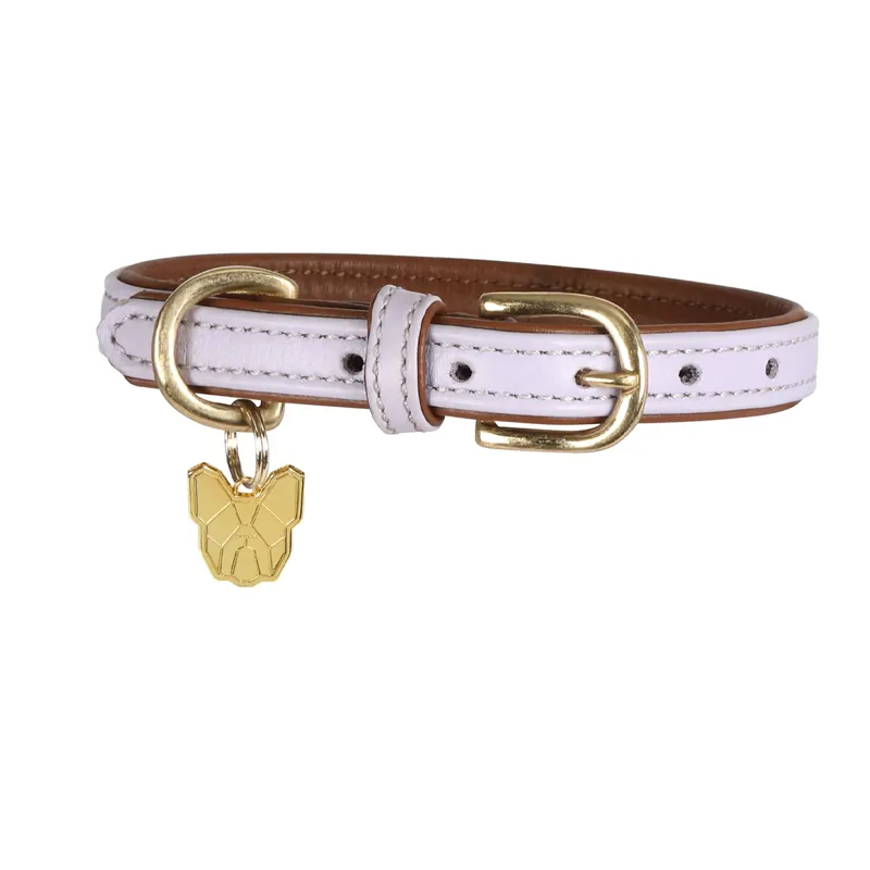 Shires Digby and Fox Padded Leather Dog Collar - Lilac