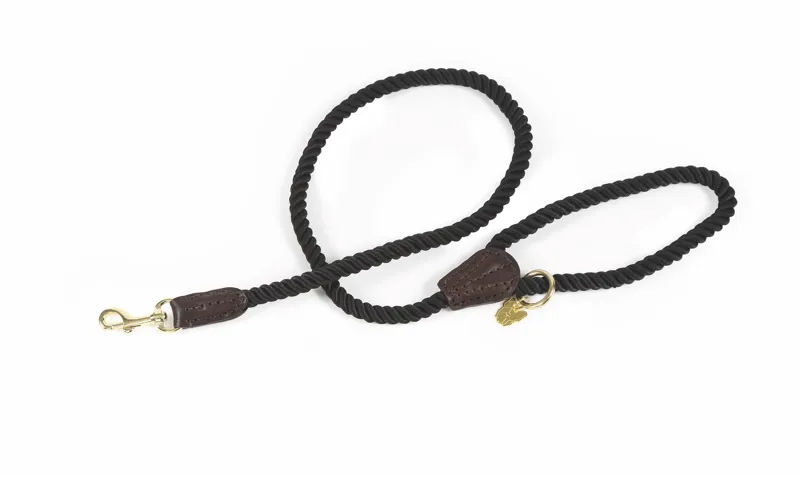 Shires Digby and Fox Rope Dog Lead - Black