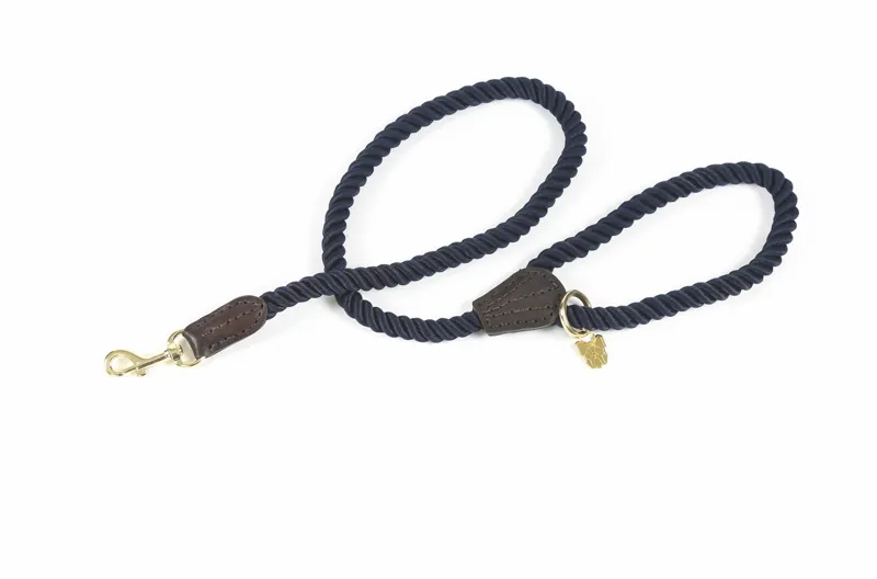 Shires Digby and Fox Rope Dog Lead - Navy