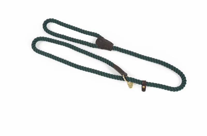 Shires Digby and Fox Rope Slip Dog Lead - Green