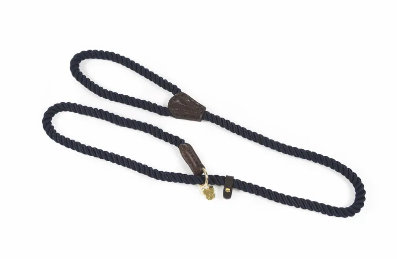 Shires Digby and Fox Rope Slip Dog Lead - Navy