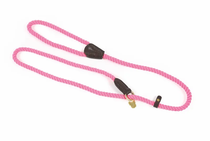 Shires Digby and Fox Rope Slip Dog Lead - Pink