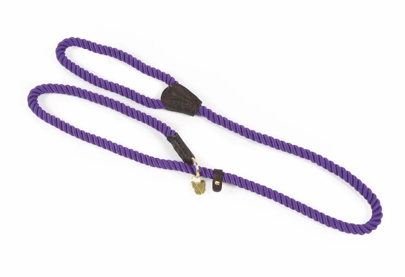 Shires Digby and Fox Rope Slip Dog Lead - Purple