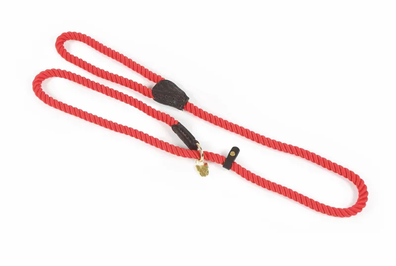 Shires Digby and Fox Rope Slip Dog Lead - Red