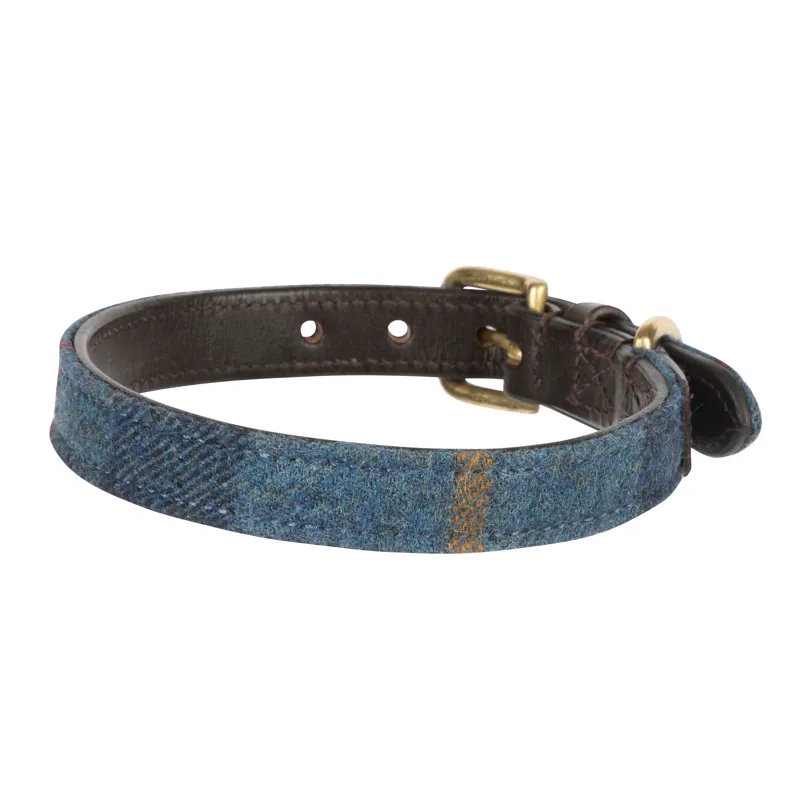 Shires Digby and Fox Tweed Dog Collar - Navy-1