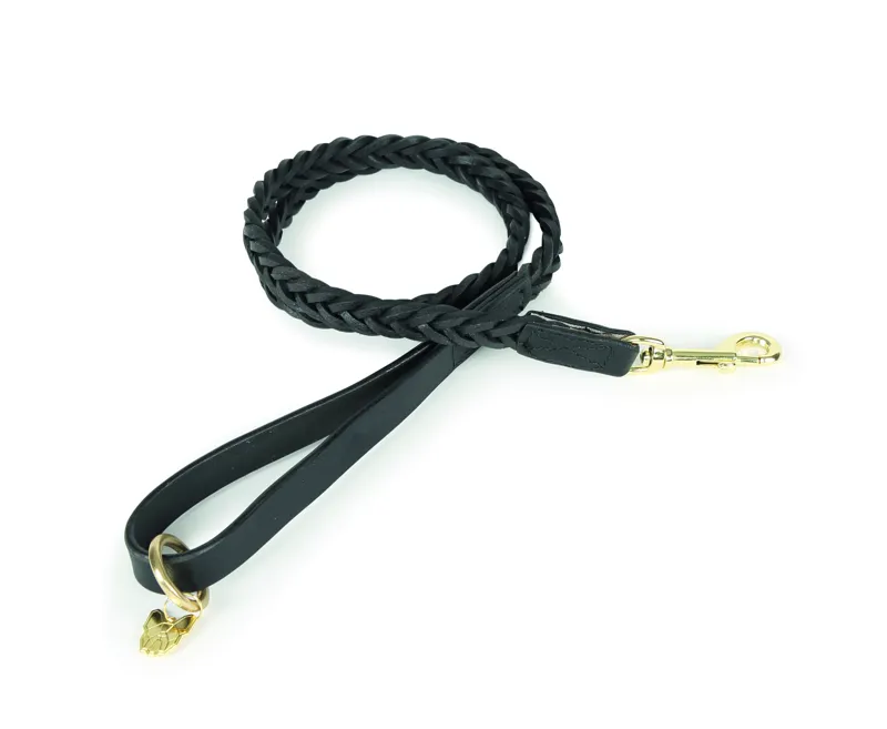 Shires Digby and Fox Plaited Dog Lead - Black