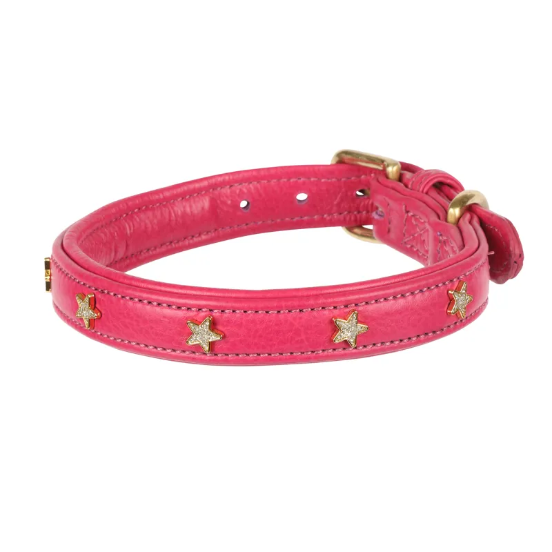 Shires Digby and Fox Star Dog Collar - Pink