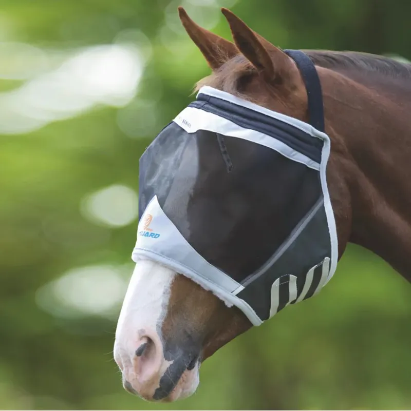 Shires FlyGuard Pro Fine Mesh Earless Fly Mask - Black