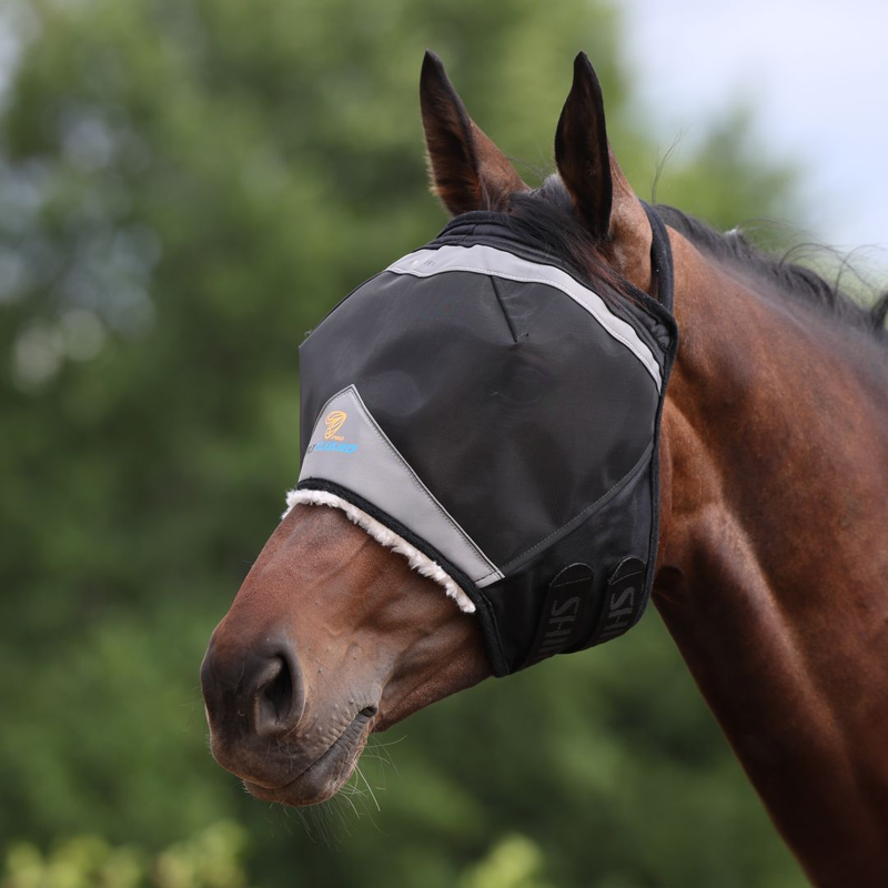 Shires FlyGuard Pro Fine Mesh Earless Fly Mask - Jet