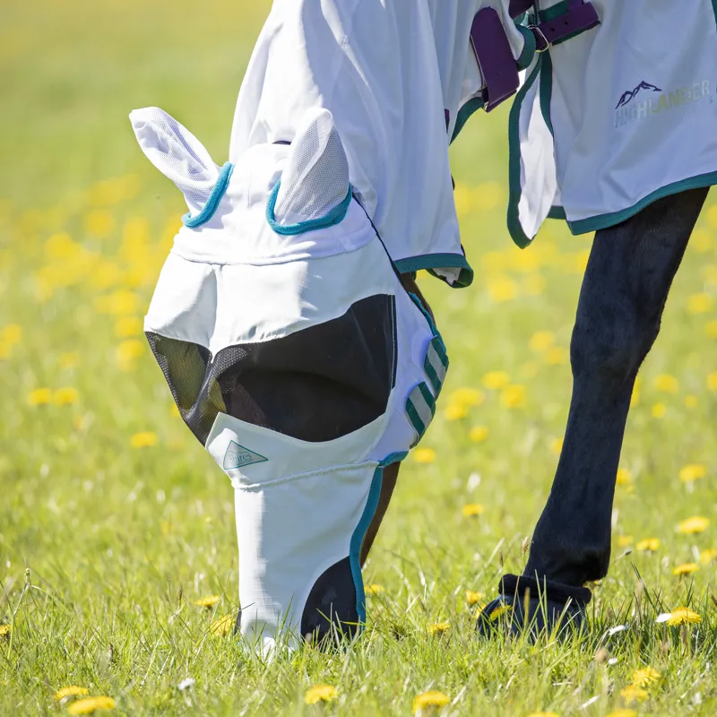 Shires FlyGuard Pro Sun Shade Fly Mask - White-2