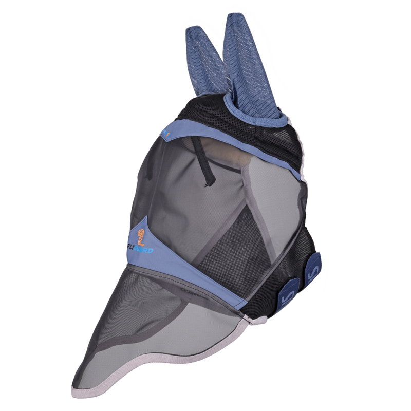 Shires FlyGuard Pro Air Motion Fly Mask With Ears and Nose Deep - Airforce Blue