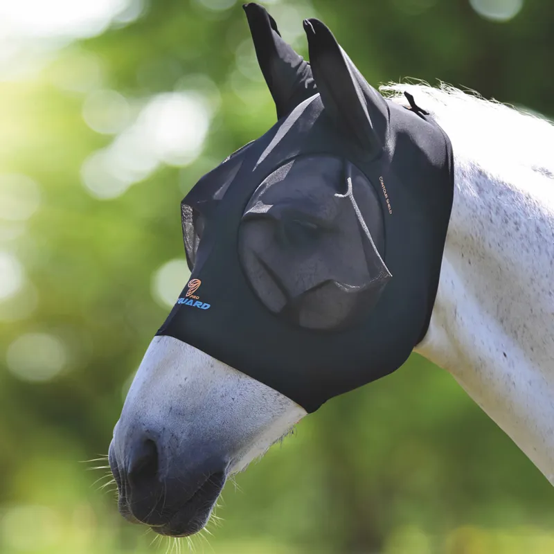Shires FlyGuard Pro Stretch Fly Mask - Jet Black