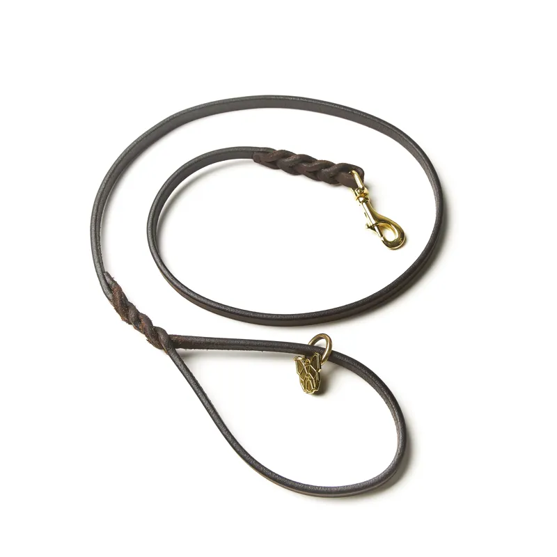 Shires Digby and Fox Braided Dog Lead - Brown-1