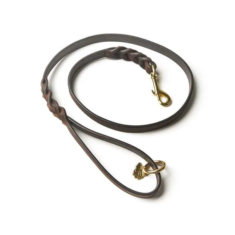 Shires Digby and Fox Braided Dog Lead - Brown