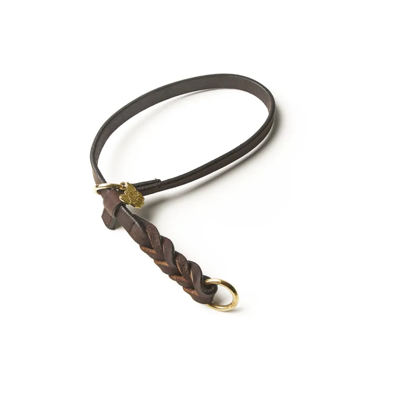 Shires Digby and Fox Braided Slip Collar - Brown