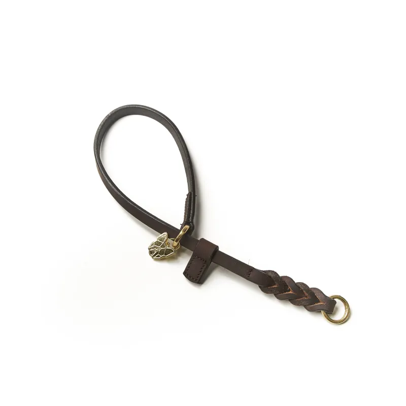 Shires Digby and Fox Braided Slip Collar - Brown-1