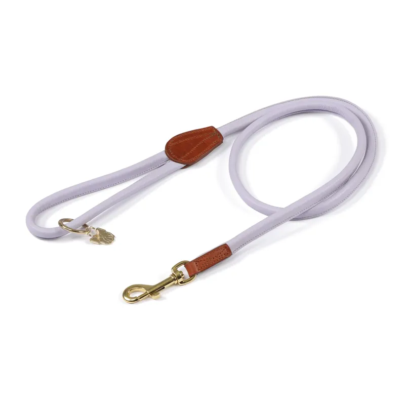 Shires Digby and Fox Rolled Leather Dog Lead - Lilac
