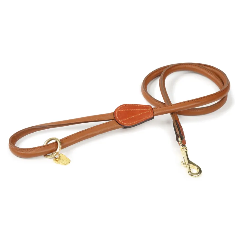 Shires Digby and Fox Rolled Leather Dog Lead - Tan