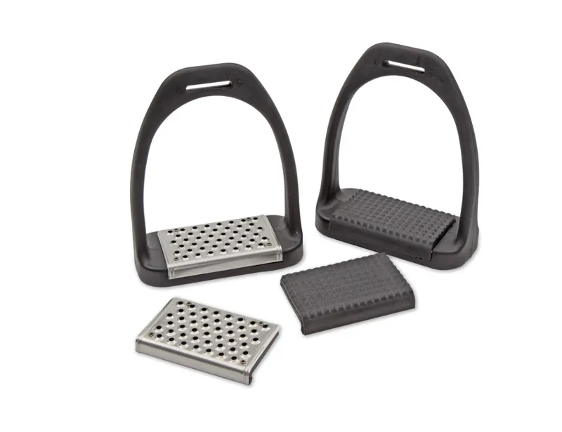 Shires Lightweight Stirrups with Interchangeable Treads - Black