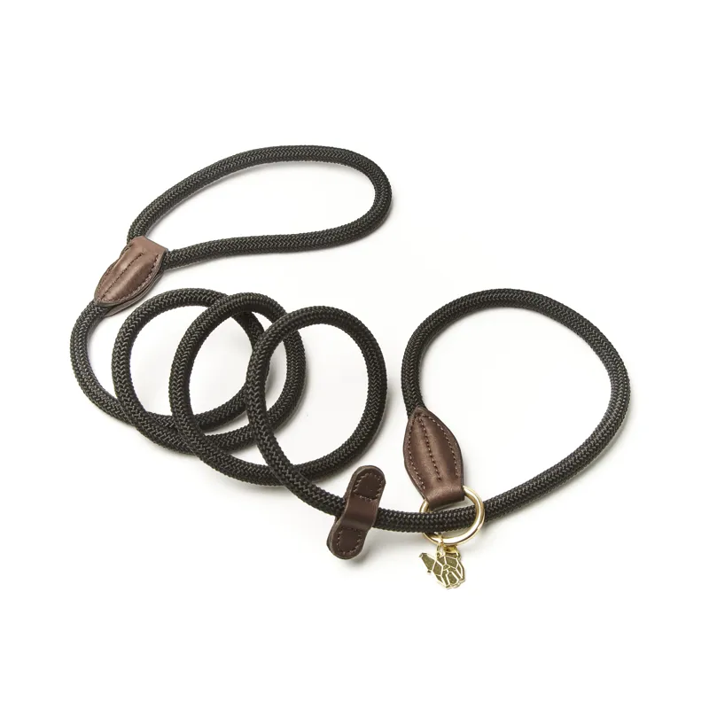 Shires Digby and Fox Fine Rope Slip Lead - Black
