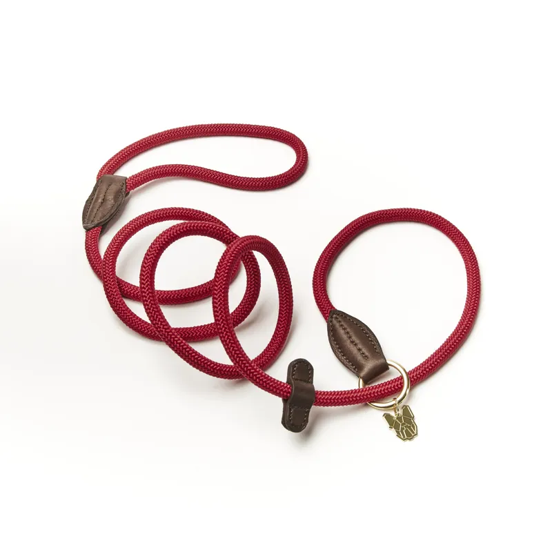Shires Digby and Fox Fine Rope Slip Lead - Red