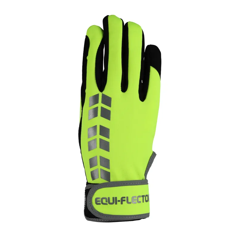 Shires Equi Flector Riding Gloves - Yellow-1
