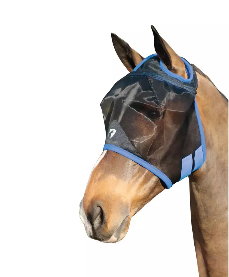 Hy Equestrian Mesh Half Mask Without Ears - Black/Navy