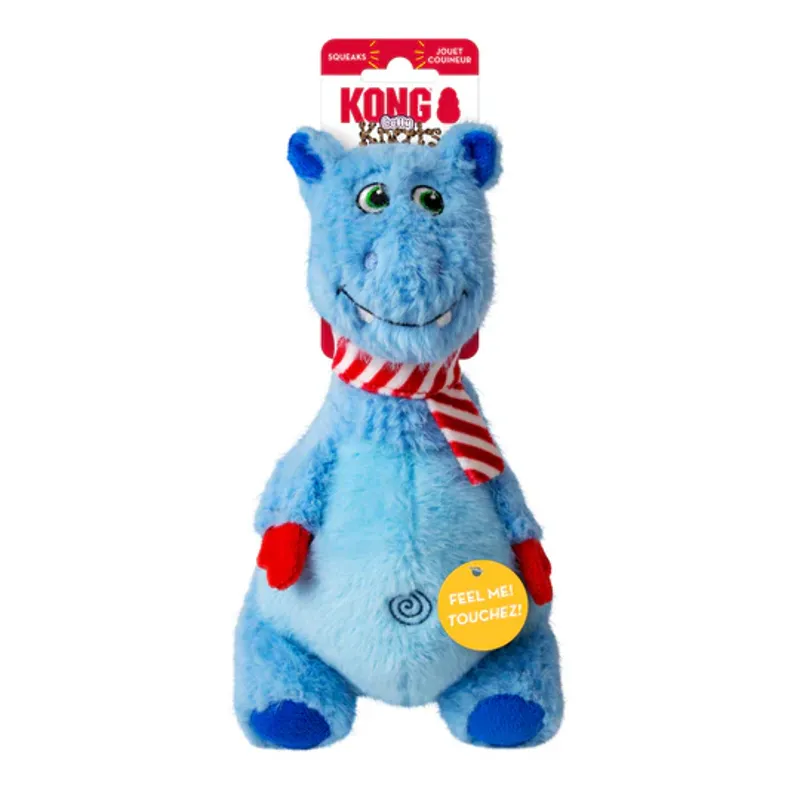 KONG Holiday Knots Belly Hippo dog toy-3