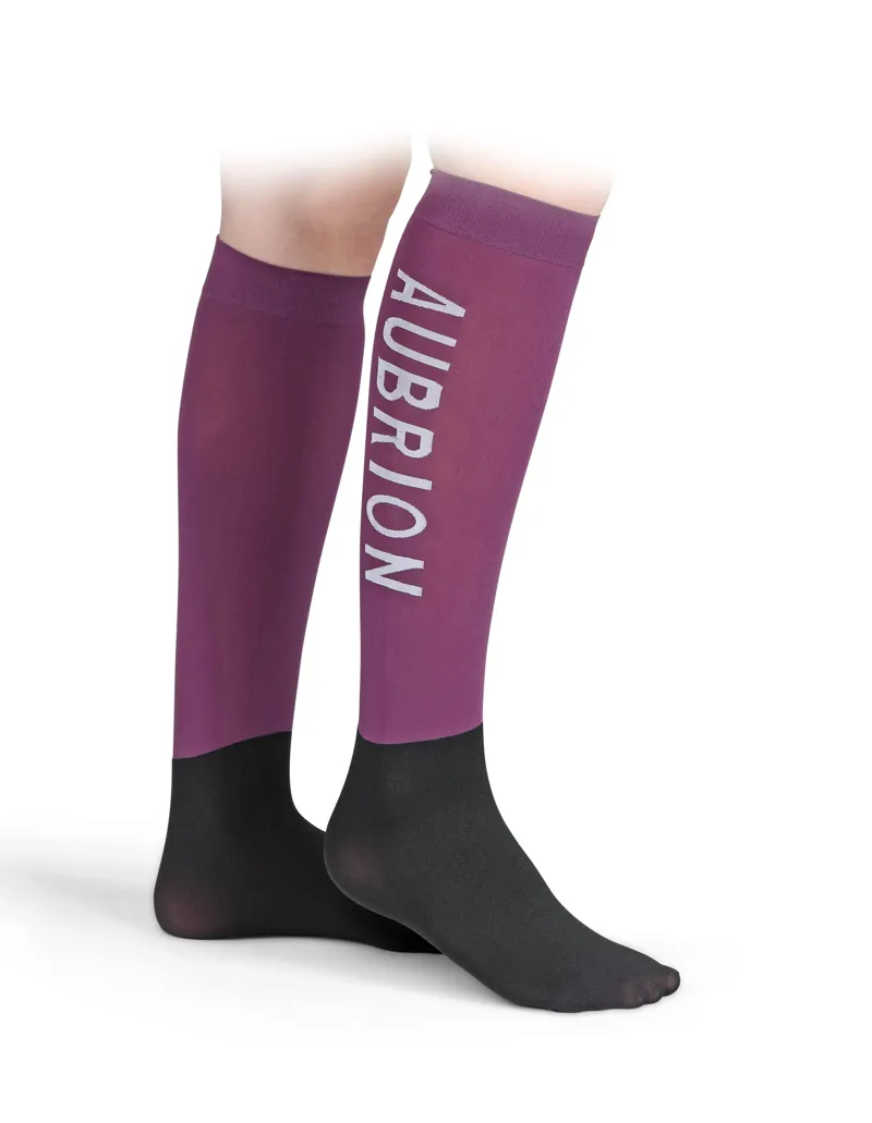 Shires Aubrion Abbey Kid's Socks - Plum