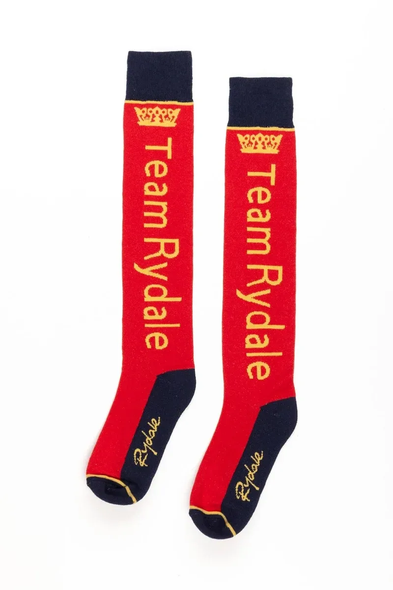 Rydale Ladies Team Knee Length Riding Socks - Red