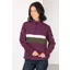 Rydale Ladies Bramham Stripe Sweatshirt - Dark Berry