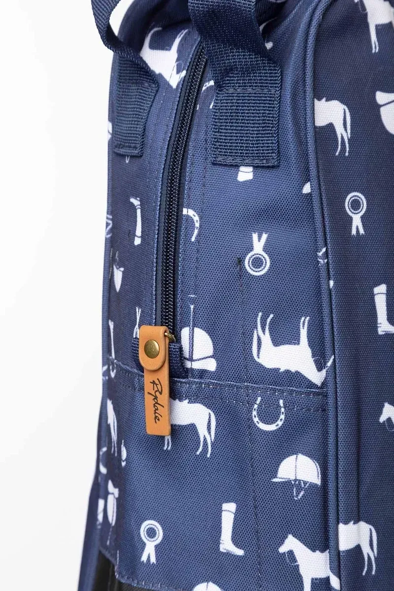 Rydale Wellington Boot Bags - Horse Print Navy-3