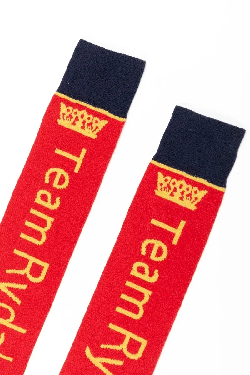 Rydale Ladies Team Knee Length Riding Socks - Red-1