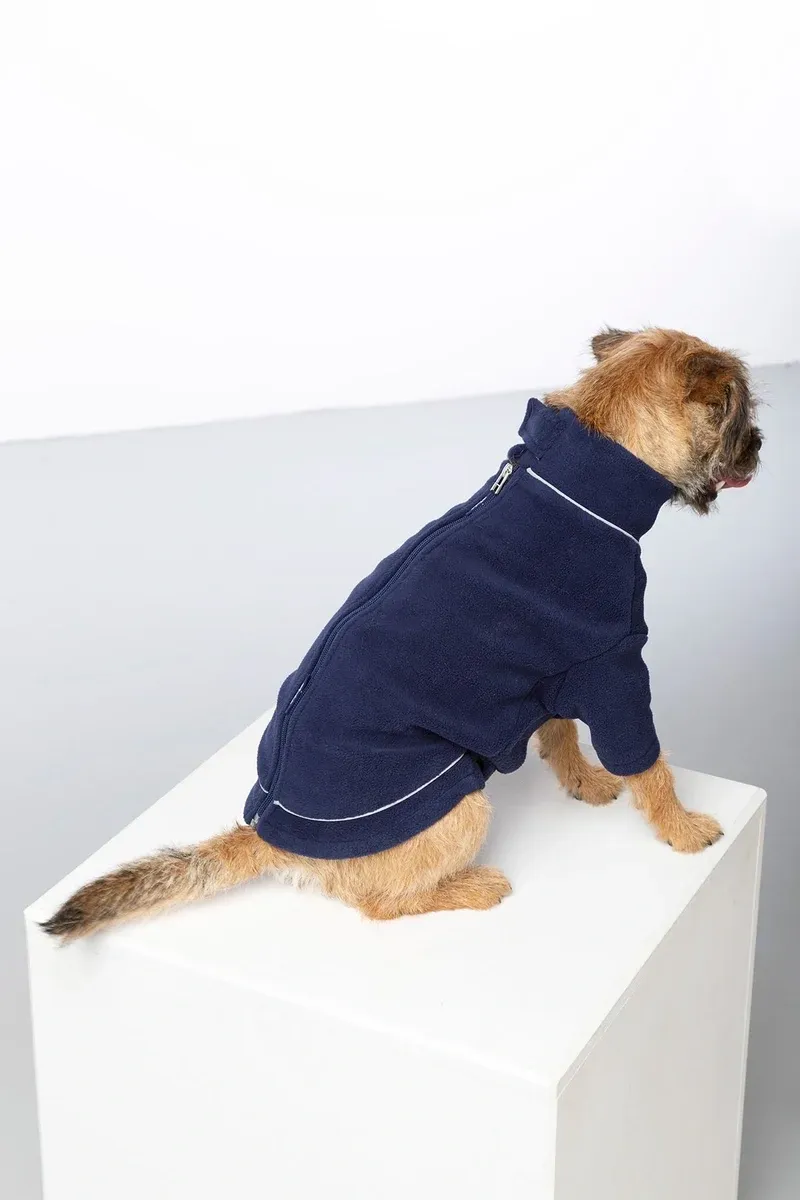 Rydale Yapham Fleece Dog Jumper - Navy-5